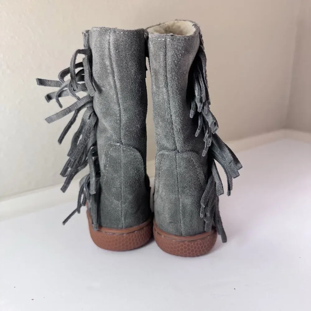 Livie & Luca Sonoma Suede Boots‎ Toddler Girl 5 Gray WORN ONCE Boho